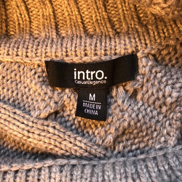 Intro Gray Sweater Pullover Poncho/Shawl, Size Medium - Picture 3 of 11